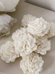 [Molde de silicone flexível premium] Vela perfumada faça você mesmo em formato de cravo 3D / Ferramenta para fazer sabonete artesanal, antiaderente e de fácil liberação, presente criativo para o dia das mães, essencial para decoração de casa - Branco - Ver 5