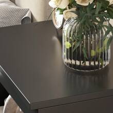 FUFU&GAGA Nightstand Bedside Table, Side Table For Small Spaces, Accent End Table With 2 Drawers For Living Room Bedroom, Black  ( 15.7"W *11.6"D* 18.9"H ) - 黑色 - 查看 7