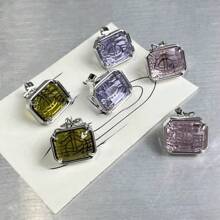 1 set Pendientes de tuerca, collar y gargantilla con diseños de meteorito, caramelo coloreado, azúcar cuadrada y Saturno, elegante para mujeres
