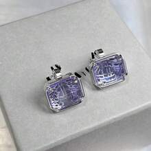 1 set Pendientes de tuerca, collar y gargantilla con diseños de meteorito, caramelo coloreado, azúcar cuadrada y Saturno, elegante para mujeres