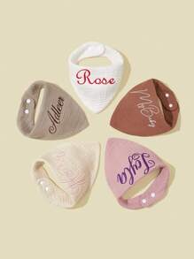 1 Stück personalisierter, bestickter Baby-Lätzchen, reine Baumwolle, weich & bequem, saugfähig & atmungsaktiv, geeignet für Neugeborene, Jungen und Mädchen, tolles Geschenk für Neugeborene, Babys, Partys, weich, verstellbar, flecken- & auslaufsicher, personalisierte Geschenke für Baby Jungen & Mädchen