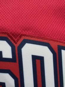 Maglia da basket rossa n°30 da uomo, top sportivo casual con ricamo e collo rotondo cucito