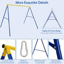 660 LBS Heavy-Duty Metal Swing Frame Extra Large Swing Stand For Kids And Adults - 黃色和藍色 - 查看 8