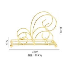 Elegante portavasos de hierro dorado con diseño ondulado - Perfecto para la decoración de la cocina y la mesa del comedor, adecuado para el hogar, el hotel, la cafetería y el hostal | Organizador multiusos para Halloween, Navidad, Pascua, Acción de Gracias