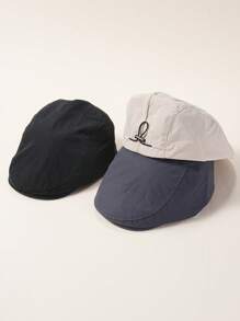 1pc Kids British Style Quick-Dry Beret Hat, Solid Color Versatile Simple Japanese Front Cap, Retro Newsboy Hat - Berets - View 10