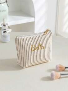 3er Set Kordsamt Make-up Taschen, bestickte Kosmetiktasche, Reise-Kulturtasche, Make-up Organizer, Reise-Kulturtasche, süße Make-up Tasche für Frauen und Mädchen, reisefreundlicher Organizer für Werkzeuge und Zubehör