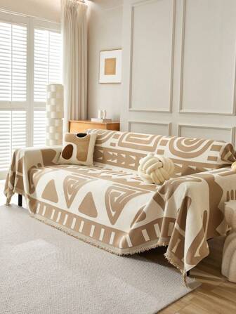 1 件波西米亚风格沙发套，防宠物毛发沙发毯保护套，可机洗，家居装饰适用于 L 形组合沙发和 1/2/3/4 座沙发（单独出售）