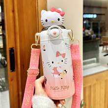 Tumbler grande da 20,29 once con cannuccia in acciaio inox 316, isolato, marchio Sanrio, tazza in stile personaggio Sanrio adatta per tutti i periodi dell'anno, ideale come regalo per la famiglia, resistente, per auto e attività all'aperto