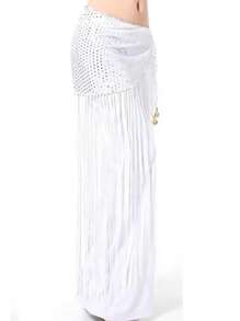 亮片腰链女肚皮舞腰巾灵动长款流苏三角带腰巾舞蹈专业舞台腰饰舒适贴身舞蹈领腰带