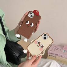Sanrio Funny Phone Case,Ugly Phone Case Cartoon Cute Stereoscopic Cookie Bread With Support Small Feet Stereoscopic Silicone Phone Case Compatible With Iphone 12/13pro/14promax/15/16 PROMAX(Single Phone Case, No Other Accessories,Some Lenses Are Not Fully Included) Waterproof Shockproof Anti-Fall Scratch Resistant