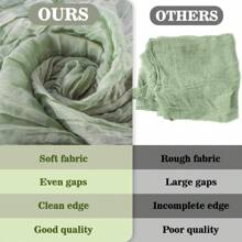 12pcs Cheesecloth Table Runner, 6ft Gauze Fabric, Soft Green Crinkle Voile Mesh, Boho Bridal Wedding Party Table Decor, Christening Baptism Christmas Decorations - Sage Green - View 4