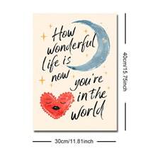 1buc Fără încadrare Cât de minunată este viața de pepinieră Poster din pânză de perete Imprimare artistică Maximalist Moon Heart Copii Copii Copii Decor Pictură pentru cămin, cameră de joacă, decorațiuni moderne pentru casă, cadou pentru baby shower - Multicolor - Vizualizare 12