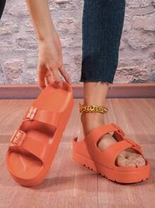 2025新款高端女士户外、办公室、街头、休闲轻便无味防滑柔软厚底粉色EVA拖鞋