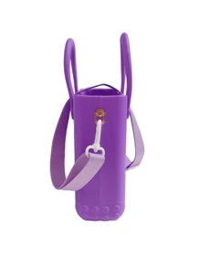Mini Rubber Summer Beach Bag, EVA Hole Travel Tote Bag, Waterproof Storage Bag For Outdoor Sports Pool Boat - Purple - View 4