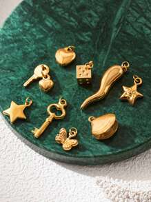 1 Pc Stainless Steel Pendant, Classic European And American Style Jewelry Suitable For Daily Wear. Gift For Wife And Mother, 18K Gold-Plated