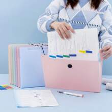1pc 5-Compartment Accordion File Folder For Students, Cute Transparent Classification Storage Pouch For A4 Multi-Layer Storage Bag,Back To School,School Supplies - Multicolor - View 7