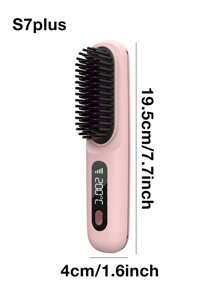 Portable Cordless Hair Straightener Brush,Portable Straightening Brush With Negative Lon,Hot Comb Hair Straightener For Women, Lightweight & Mini To Carry Out