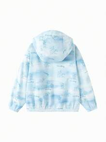 Balabala Kids' Sun Protection Jacket, Boys & Girls, UPF 50+ - Blue and White - View 5