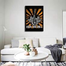 Set Of 1/3 Pcs Pop Rock Music Wall Arts Posters Witty Rock And Roll Guitar Design Pictures Canvas Printing Posters Bar Living Room Bedroom Home Decoration Unframed-Style ,Wall Art With Frame