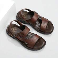 CAMEL CROWN Men's Sandals, Summer Cowhide Two-Way Non-Slip Soft-Soled Genuine Leather Casual Business Sandals - Brown - View 4