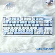 键帽 MOA 染料升华键套装适用于游戏机械键盘定制键帽 PBT 圆形键帽适用于机械键盘的卡哇伊键 - 彩色 - 查看 10