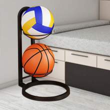 1 Stück 2/5 stöckiges Innen- und Außen Sportball Ausstellungsregal, für Fußball, Volleyball und Basketball, Aufbewahrungsorganizer Regal für Wohnzimmer, Garage, Schlafzimmer, Basketballhalter - Verschiedenfarbig - Übersicht 13