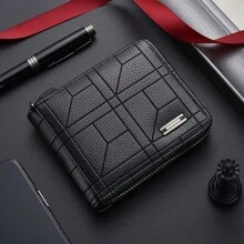 Portfel męski w stylu vintage - sztuczna skóra, jednolity kolor, wiele przegródek, duża pojemność, portmonetka na monety z uchwytem na karty, podszewka z poliestru, portfele męskie, prezenty dla mężczyzn, formalne/biznesowe, formalne pomysły na walentynki