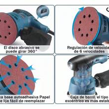 Lijadora Roto Orbital 6 Variaciones De Velocidad 650w 6lija2 - Azul - Ver 5