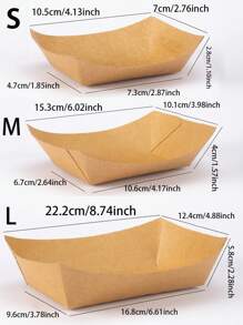 20/30 buc, tavă de hârtie alimentară rezistentă la ulei de culoare originală, cutie de barcă din hârtie kraft, cutie pentru gustări, cutie deschisă, cartofi prăjiți, friptură de pui, friptură, hot dog, cutie pentru hamburger, cutie pliabilă fără, picnic acasă, tavă portabilă de hârtie alimentară - Maro - Vizualizare 13