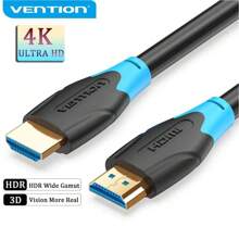 VENTION 4K  2.0 Cable,3D Visual Effects,Supports HDR,ARC,PVC Black HD Cable Compatible With LCD Monitor, Projector, Laptop, Game Box, TV Box