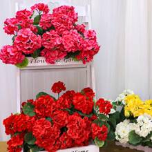 1/2/4pcs Artificial Shrubs Geraniums - Realistic Pink Flowers With Green Foliage For Indoor & Outdoor Decor, Perfect For Garden, Porch, Patio, Window Box, And Hanging Planter, Garden Decor , Maintenancefree Plants, Artificial Outdoor Flowers Shrubs