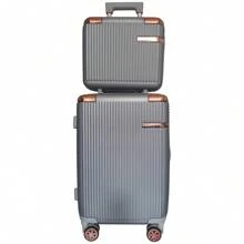 10kg Expandable Carry-On Travel Kit 20 Inches With Security Lock, 360° Wheels + Toiletry Bag - Silver - View 1