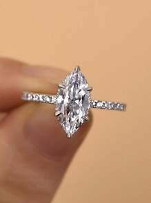 1 pièce Anneau de fiançailles en argent sterling haute étincelle cœur romantique mode. Bijoux fins, cadeau de la Saint-Valentin pour la petite amie, bijoux pour femmes