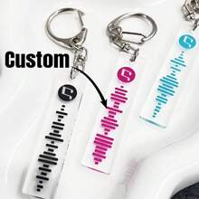 Personalized Acrylic Scannable Spotify Music Song Code Keychain With Picture, Custom Spotify QR Code Key Ring Gift For Men & Women - Multicolor - View 1