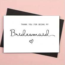1pc Unique Bridesmaid Thank You Card, "THANK YOU FOR BEING MY BRIDESMAID", A Heartfelt Appreciation For The Thoughtful Bridesmaid - Multicolor - View 12