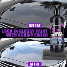 300ML Agente de revestimiento pulidor de pintura 3 en 1 para coche con capa de nano cristal hidrófoba, recubrimiento cerámico de nano