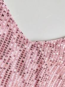 Robe à bretelles col en V pailletée, robe de fête mini à franges sans ceinture, robe de cocktail de soirée, robe de soirée élégante pour gala, anniversaire, mariage