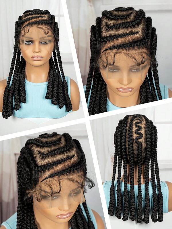 A ANYTIME Braided Wigs For Women Full Lace Front Box Braid Wig Bob Knotless Braided Wigs Box Braided Lace Front Wig