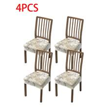 1/2/4/6pcs Elastic Printed Seat Cushion Covers For Chairs, Hotel/Home Use