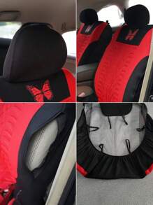 9pcs 4pcs Universal Fit Butterfly Pattern Embroidery Car Seat Covers - Polyester Fabric, All-Season, Airbag Compatible, Hand Washable - For SUV, Sedan, Van (4pcs Include 2-Seat & 9pcs Include 5-Seat Options)