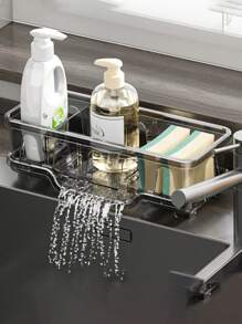 1/2pcs Sponge Stand For Kitchen Sink, Self-Draining Kitchen Sink, Tableware Sponge Organizer, With Removable Rag Rack, Bathroom Soap Dispenser Brush Holder Storage - Multicolor - View 4