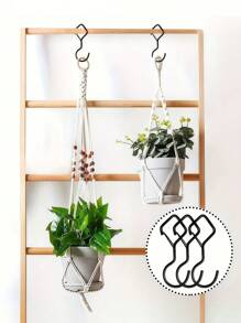 5pcs Heavy Duty S-Shaped Hooks With Safety Latch Design,Rustproof Metal Hooks For Hanging With Safety Buckle Design,Kitchen And Closet Hanging Hooks,Suitable For Plants, Pots, Towels And Bags,Hanging Plants