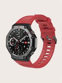 1 件运动风格纯色硅胶智能手表表带，适用于 Amazfit T-Rex 3