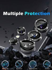 Miếng dán bảo vệ ống kính camera Galaxy S25 Ultra, bóng bẩy, kính cường lực AR+AF, chống trầy xước 9H, vỏ kim loại đơn cho một ống kính, phụ kiện camera trong suốt độ nét cao - Màu sắc nổi bật - màu đen - Xem 3
