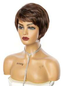 Short Pixie Style Wig 100% Organic Hair - Two-Tone - View 2