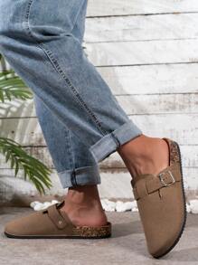 Men's Casual Minimalist Suede Flatform Slip-On Mules - Multicolor - View 6