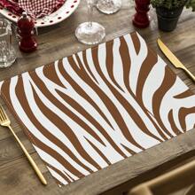 2/4pcs Simple Geometric Square Placemats, Abstract Neutral Style Artwork In Black & White, Blue, And Brown Linen Tablemats, Suitable For Daily Dining Table, Kitchen, Dining Room Decor, Home Decor, Holiday Decor, Tabletop Decor, Outdoor Picnic Decor, And Gifts, 12x16.5 Inches