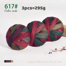 300g Ombre Rainbow Yarn Balls, Multi-Color Long Gradient Dye Wool Yarn For DIY Knitting Crafts, 3pcs/Pack