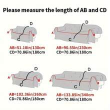 1 件简约素描印花雪尼尔沙发套，四季皆宜，防刮防尘 - 灰色 - 查看 2