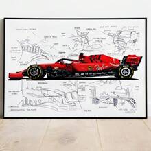 1 pièce/3 pièces Affiches d'art mural en option Cadre Pop Design de course Dessin F1 Cadeau de course cool garçon Décoration Offre Impression sur canevas d'affiche Peinture vintage Fond de chambre à coucher bar Décoration intérieure populaire